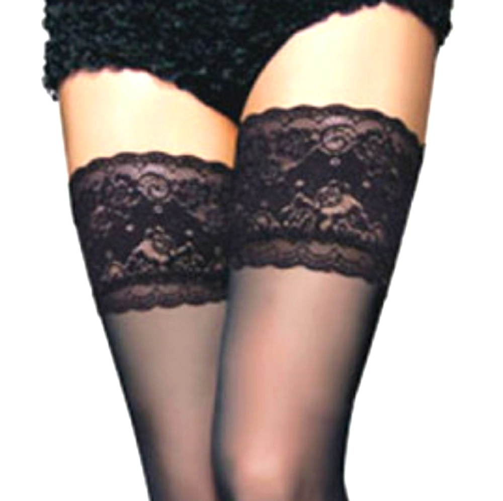 👠*New* pinup black lace thigh high stockings OS